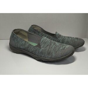 Skechers Womens 9.5 Empress Classic Fit Slip On Sneakers Walking Shoes Gray Teal